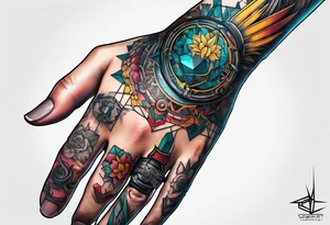 cyberpunk 2077, hand tattoo, tattoo idea