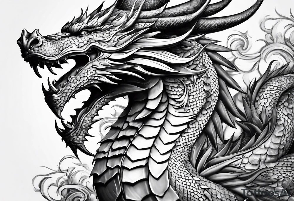 roaring dragons tattoo idea