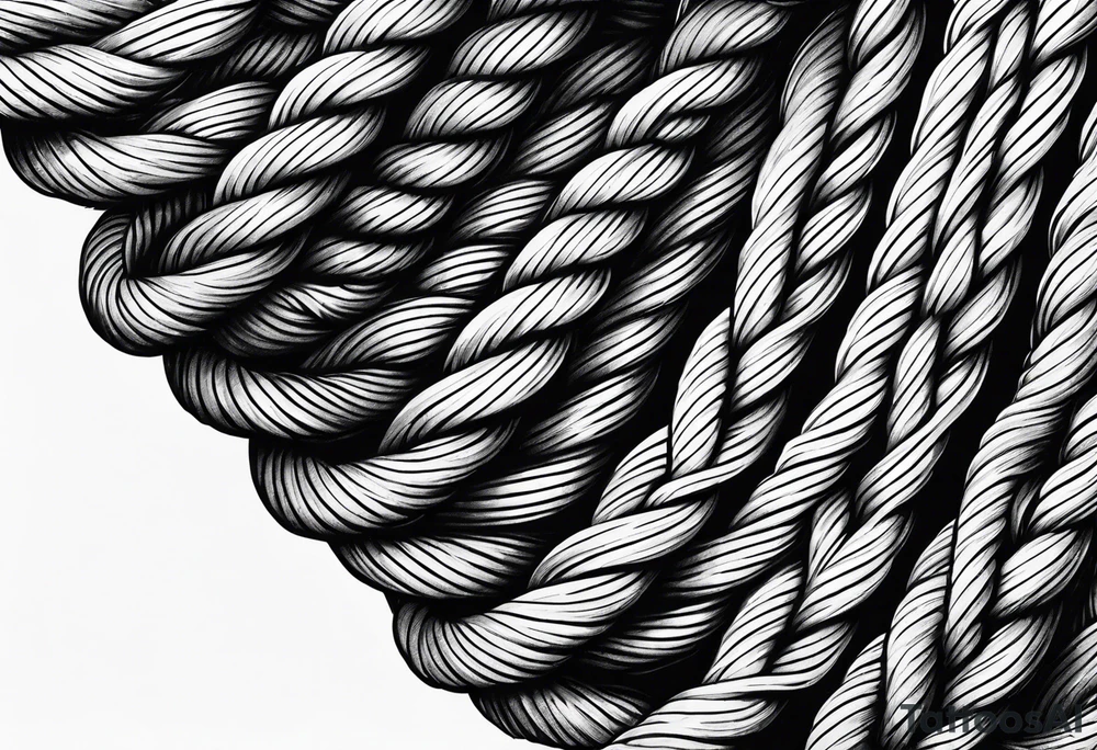 Rope twisting in a line tattoo idea