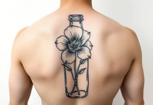 a Edelwiss flower in a bottle.
in color
more sailor style tattoo idea