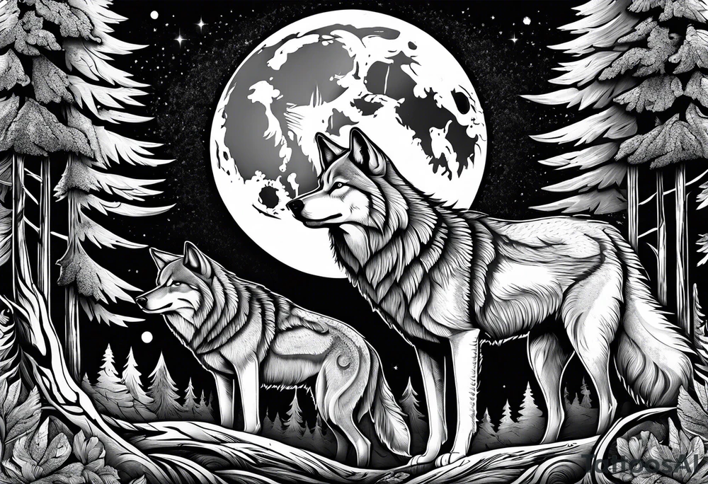 Moon
Wolves
Forest tattoo idea