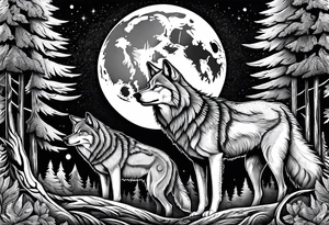 Moon
Wolves
Forest tattoo idea
