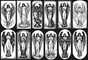 Fallen angel on a grave tattoo idea