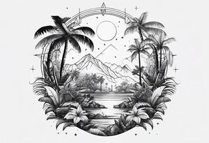 jungle and space tattoo idea