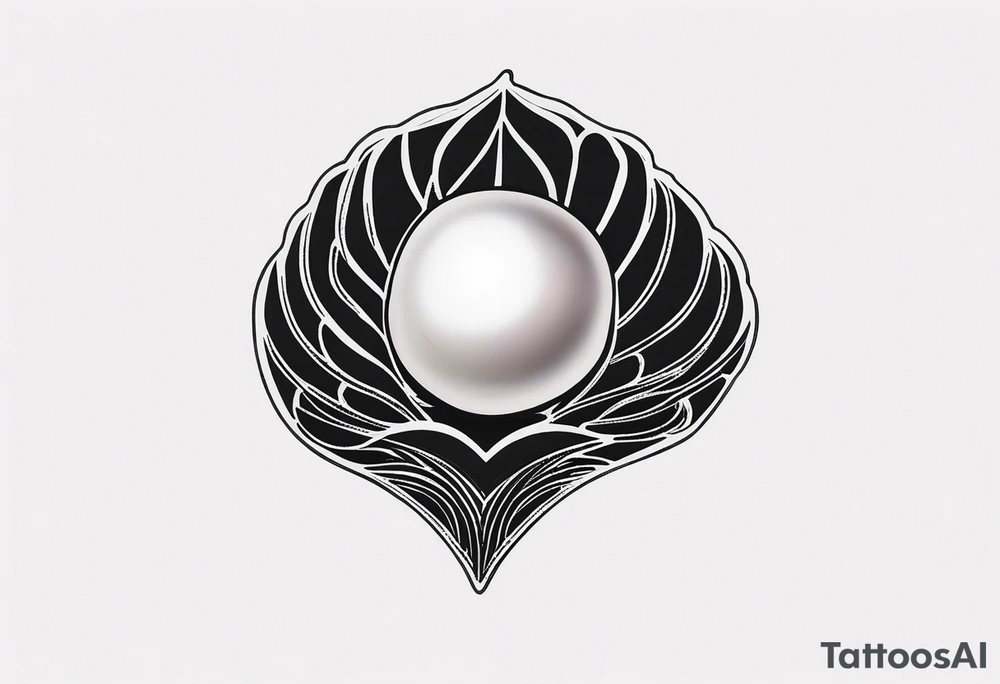 A black only small tattoo of a pearl that would be found in an oyster. Do not include the oyster tattoo idea