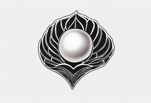 A black only small tattoo of a pearl that would be found in an oyster. Do not include the oyster tattoo idea