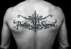 Create a suggestion with the names Pontus, Maja, Sigrid and Emma tattoo idea