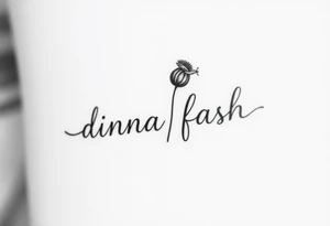 minimaliste simple thistle with dragonfly text : dinna fash tattoo idea