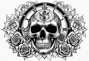 Grateful dead skull clock tattoo idea