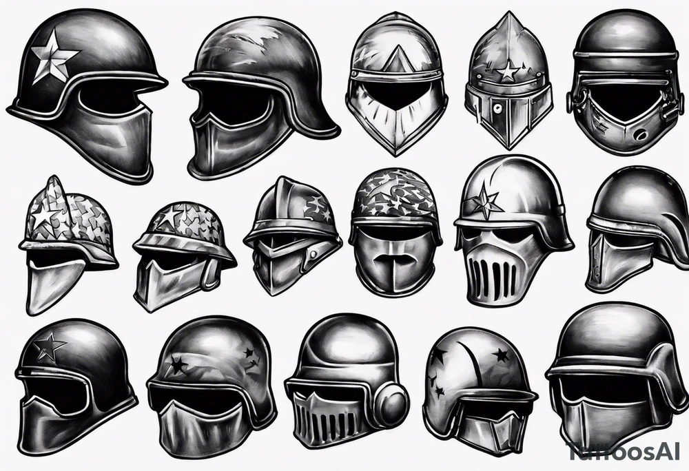 ww2 helmet tattoo idea