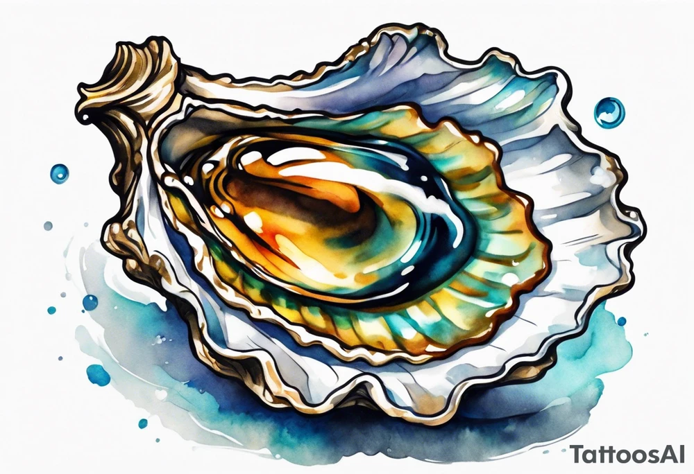 One small  Pretty oyster tattoo idea