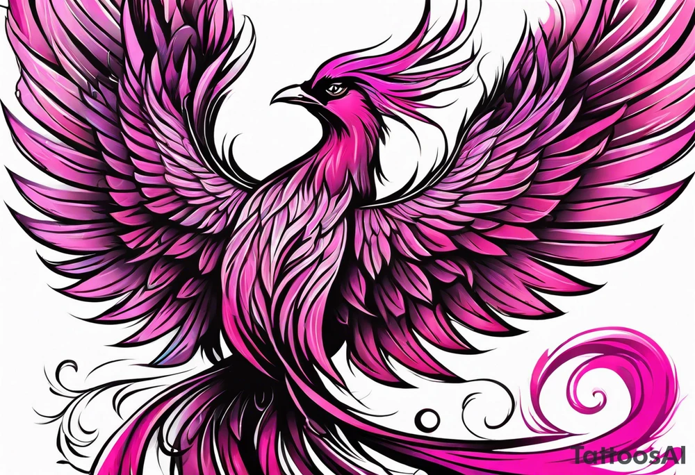 Phoenix pink tattoo idea