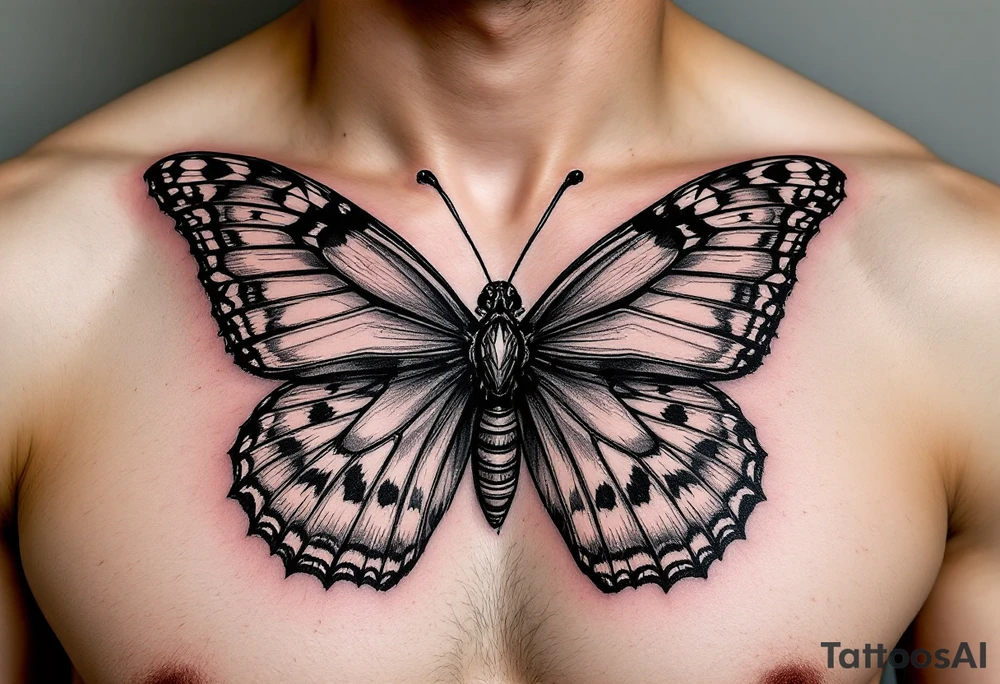 I butterfly with a bow tie tattoo idea