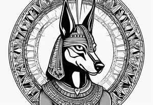 Egyptian style anubis weighing the heart tattoo idea