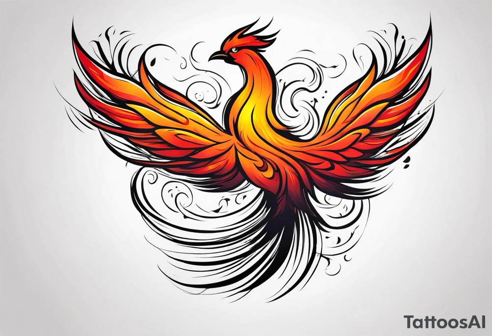 phoenix in fire tattoo idea