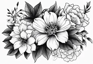all traditional Japanese flowers sleeve tattoo idea
