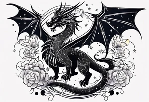 Constellation, wing , snow , cross , dragon japan kawaii tattoo idea