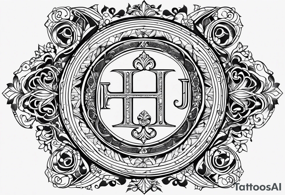 Honorata and Jacek marriage. Generate a tattoo from the letters H and J. I ask for a subtle design tattoo idea