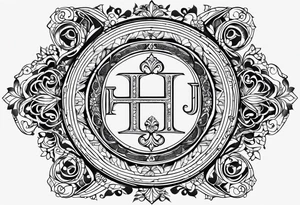 Honorata and Jacek marriage. Generate a tattoo from the letters H and J. I ask for a subtle design tattoo idea