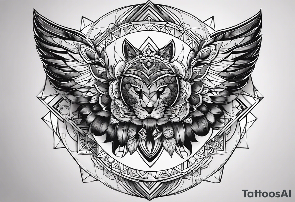 Нежные пионы с центральной звездой илиниями tattoo idea