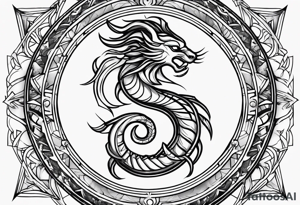 Horoscope signs scorpio and leo mix tattoo idea