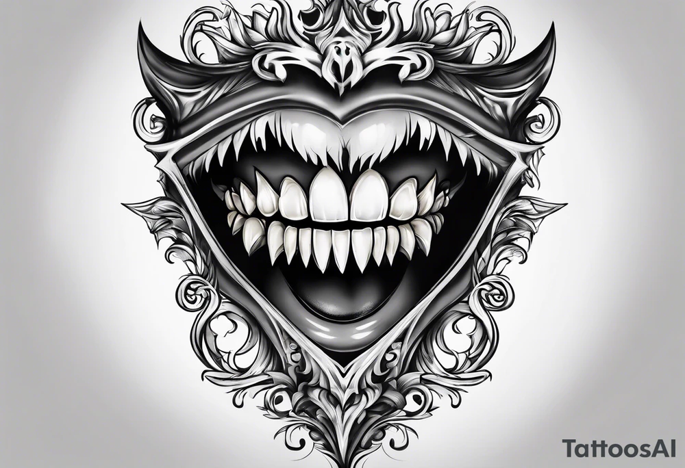 vampire teeth tattoo idea