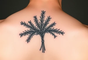 an herb bouquet with rosemary tattoo idea