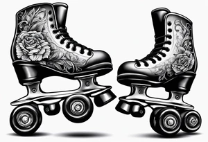 Pair of rollerskates facing left tattoo idea