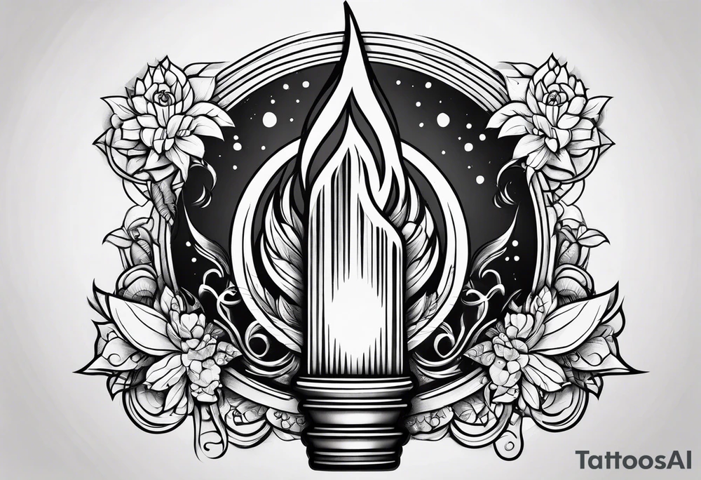 Torch and water tattoo idea
