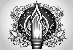 Torch and water tattoo idea