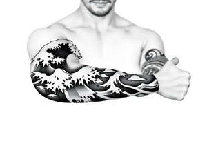 sea ​​waves tattoo idea