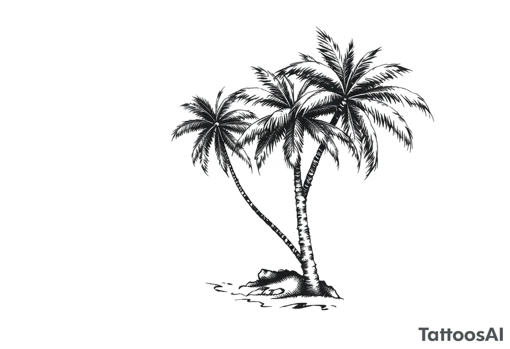 palm tree beach tattoo idea