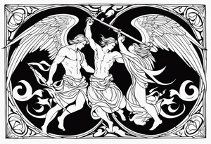 angels fighting demons tattoo idea