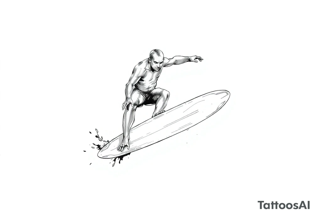 calm silver surfer tattoo idea