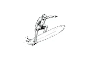 calm silver surfer tattoo idea