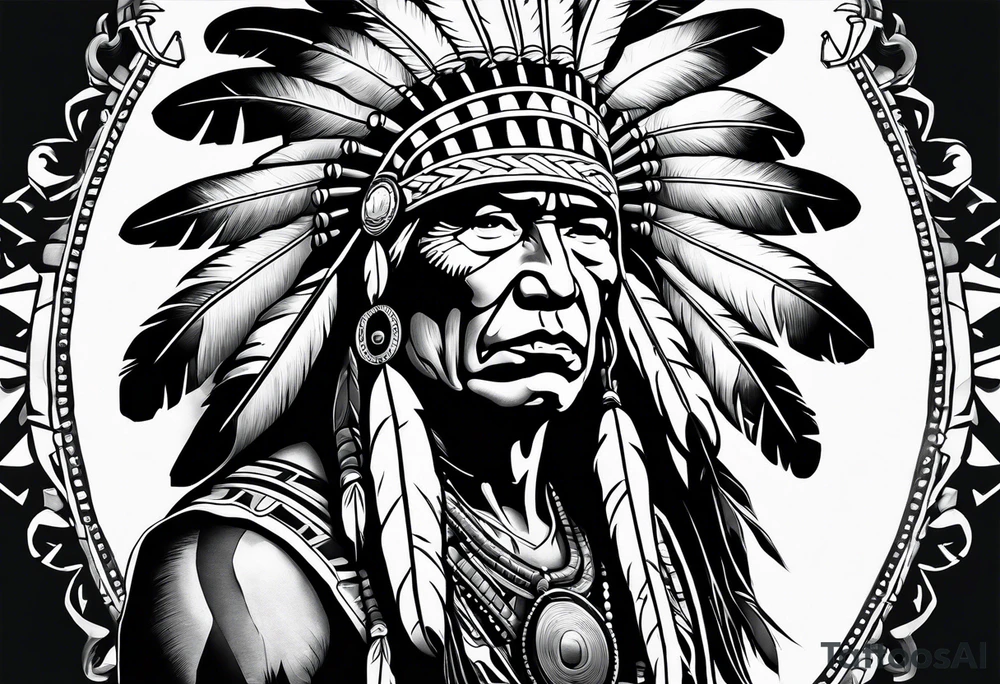 Native American war chief tattoo idea