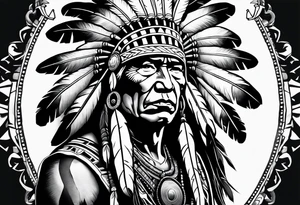 Native American war chief tattoo idea