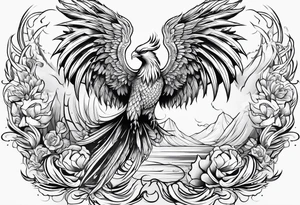 Heavy metal phoenix being reborn tattoo idea