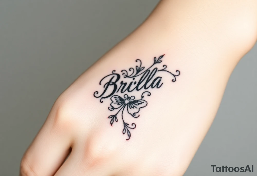 "Briella" in old English style tattoo idea