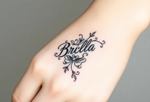 "Briella" in old English style tattoo idea