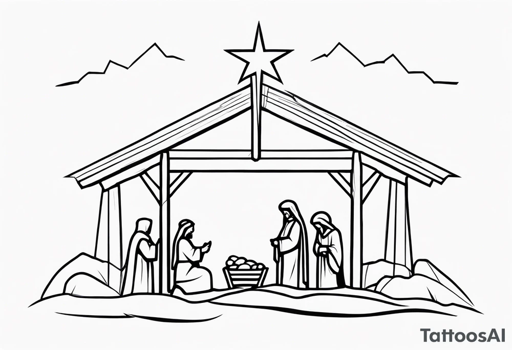 Bethlehem manger scene tattoo idea
