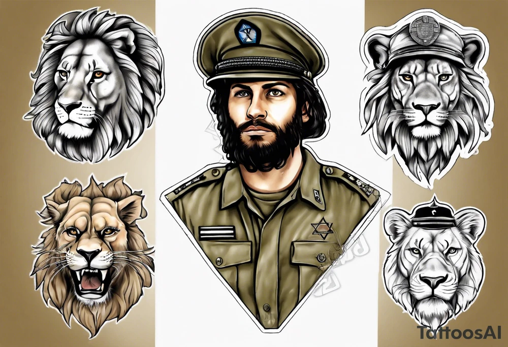 an israeli soldier on a lion tattoo idea