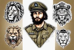 an israeli soldier on a lion tattoo idea