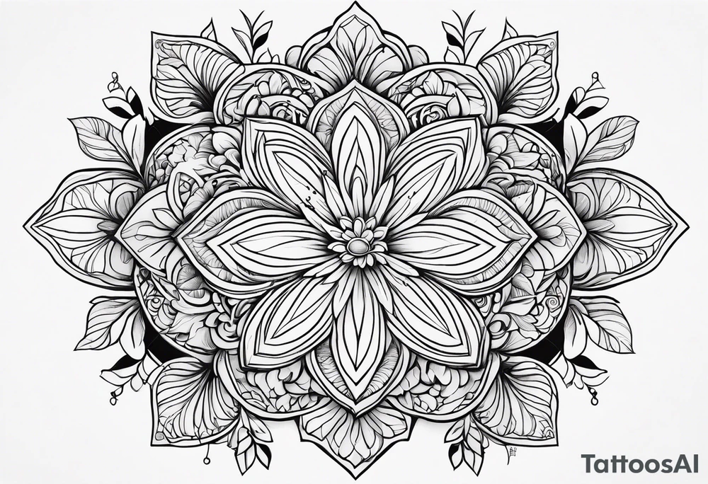 ornaments of flowers tattoo idea