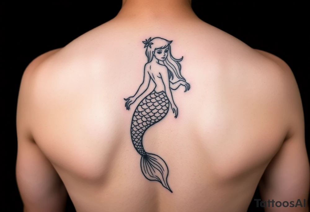 Realistic tattoo on forearm of a mermaid tattoo idea