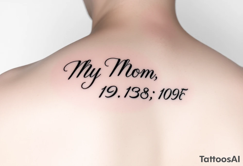 My mom's birthday and year she passed up side in cursive on side of body tattoo idea