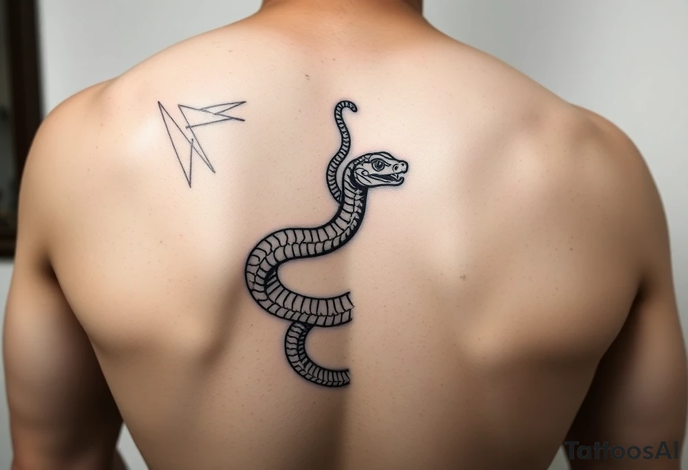 Vertical snake tattoo on arm tattoo idea