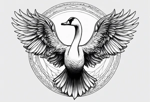 Dol Amroth Swan proportionate to golden ratio tattoo idea