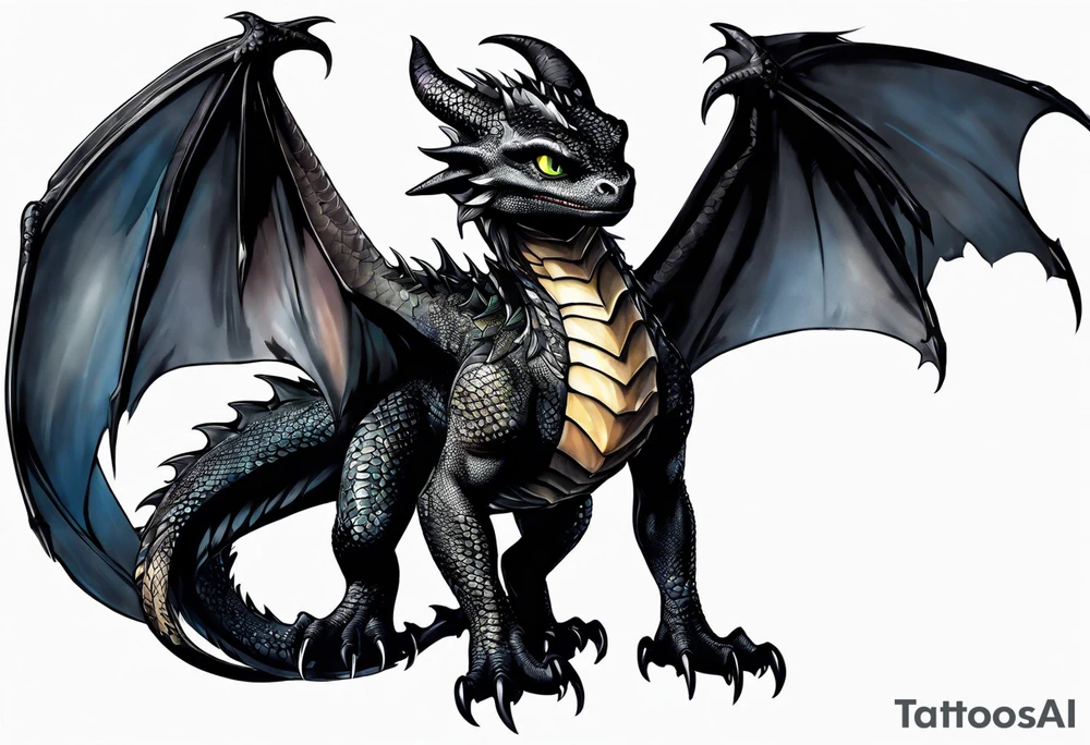 Toothless the dragon tattoo idea