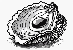 single oyster with minimal detail tattoo idea